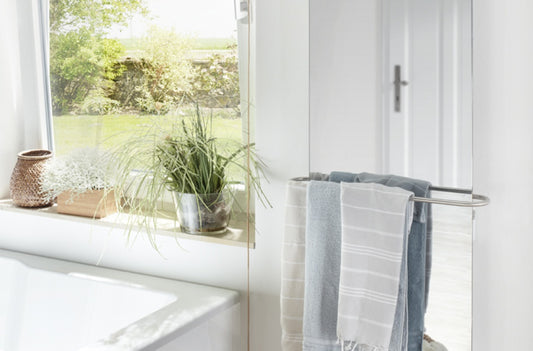 Handdoekdroger (spiegel) met verlichte aan-uit schakelaar (Luxury Line)